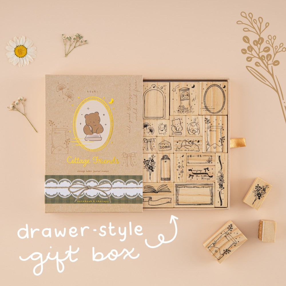 Tsuki 'Cottage Friends' Bullet Journal Stamp Set ☾