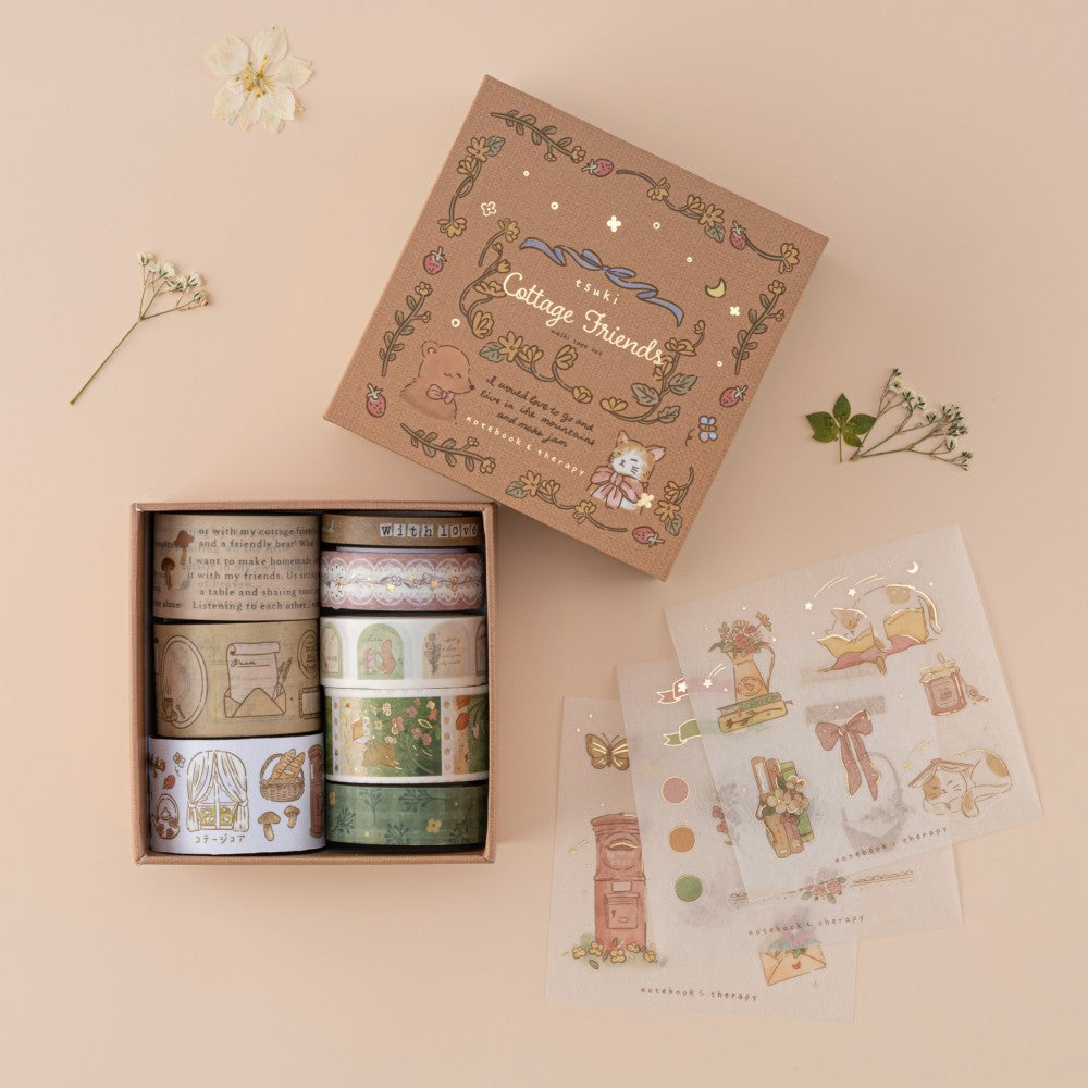 Tsuki 'Cottage Friends' Washi Tape Set ☾