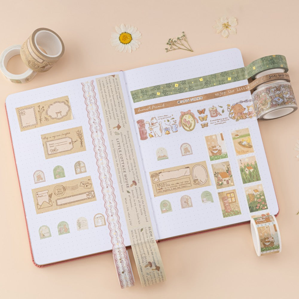 Tsuki 'Cottage Friends' Washi Tape Set ☾