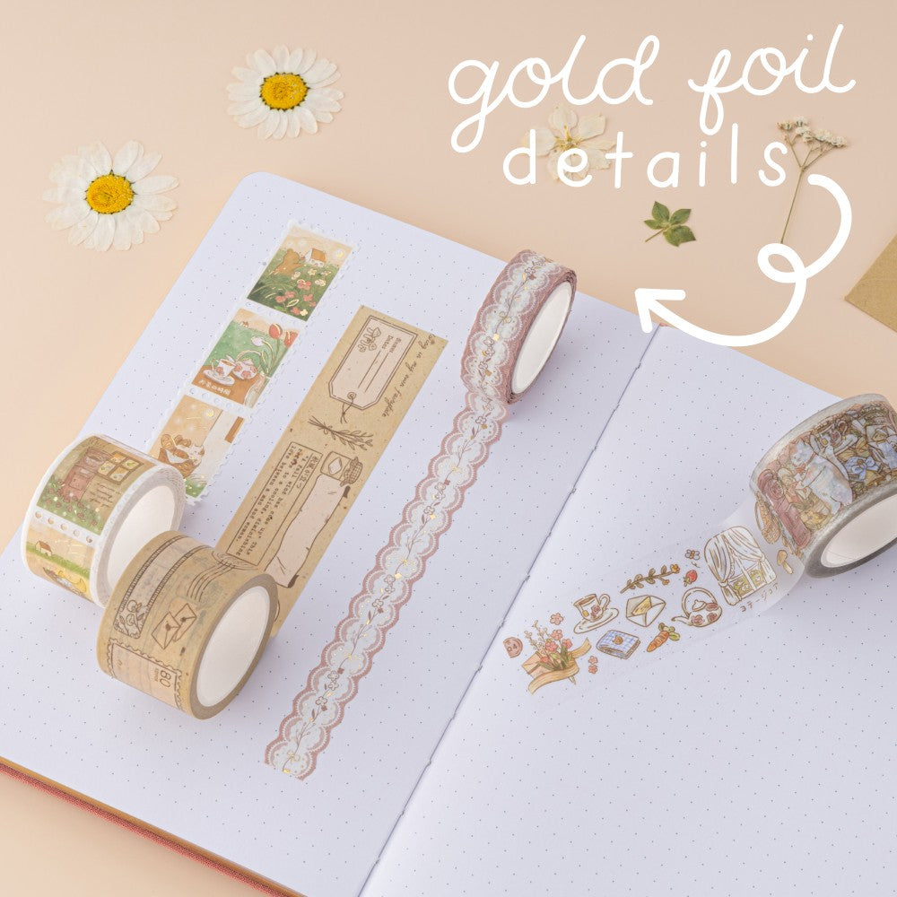 Tsuki 'Cottage Friends' Washi Tape Set ☾