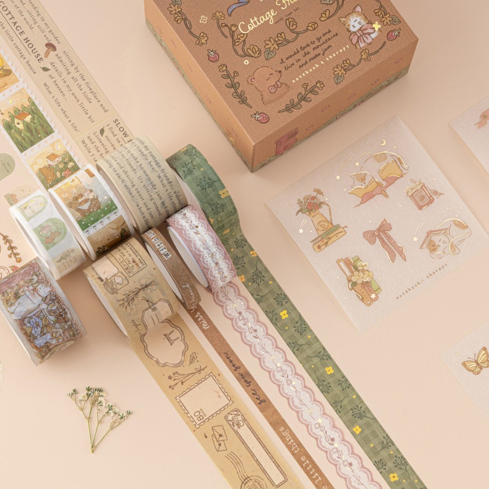 Tsuki 'Cottage Friends' Washi Tape Set ☾