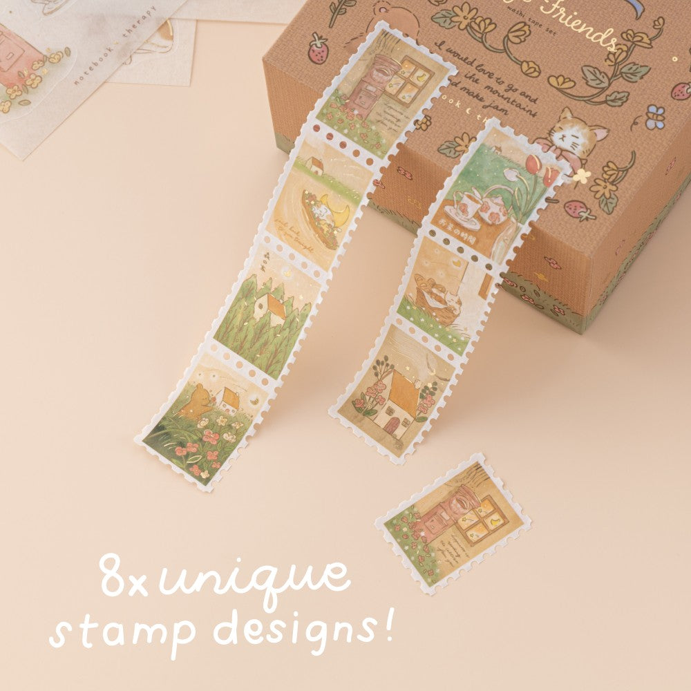 Tsuki 'Cottage Friends' Washi Tape Set ☾