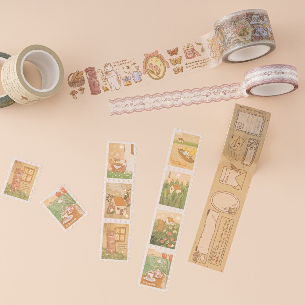 Tsuki 'Cottage Friends' Washi Tape Set ☾