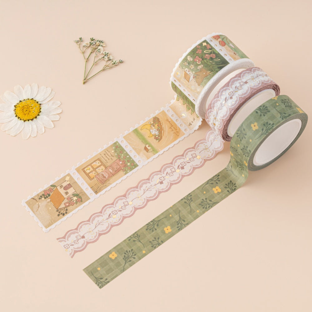 Tsuki 'Cottage Friends' Washi Tape Set ☾