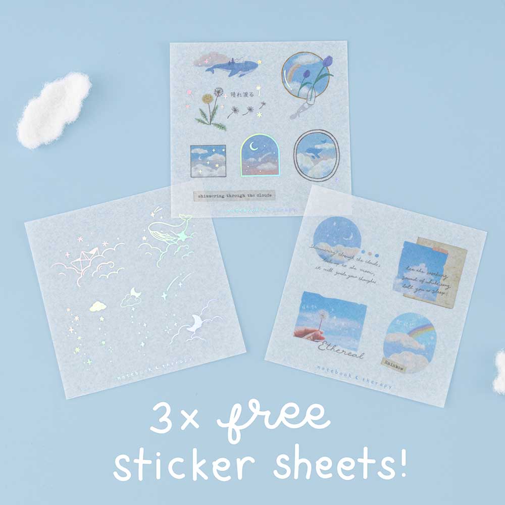 Tsuki 'Cloud Dreamland' Holographic Washi Tape Set ☾