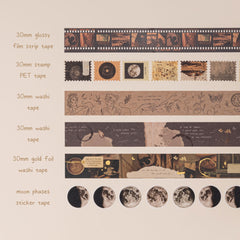 Tsuki 'Dark Academia' Washi Tape Set ☾