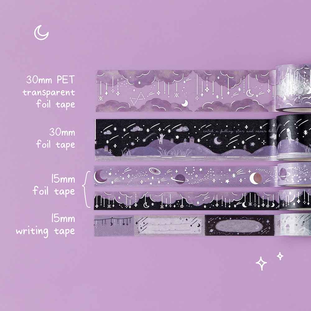 Tsuki 'Falling Stars' Washi Tape Set ☾