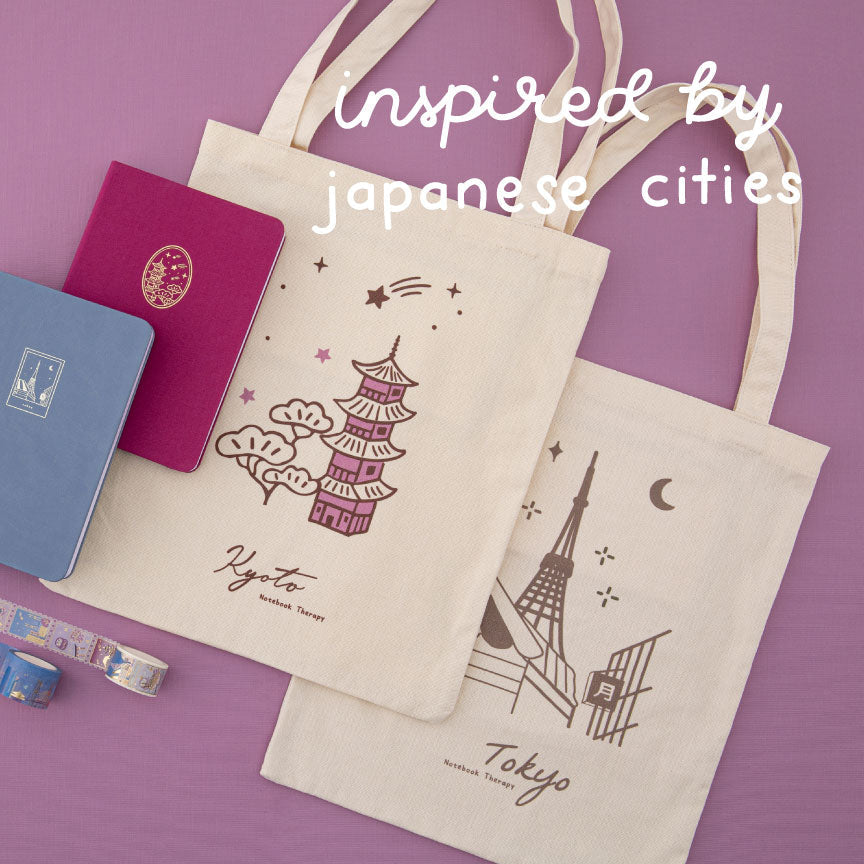 Tsuki 'Sights of Japan' Tokyo + Kyoto Tote Bags ☾