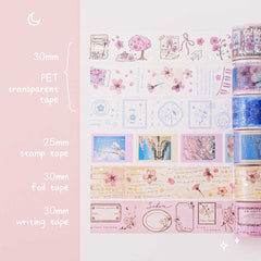 Tsuki 'Sakura Journey' Vintage Journal Washi Tape Set ☾