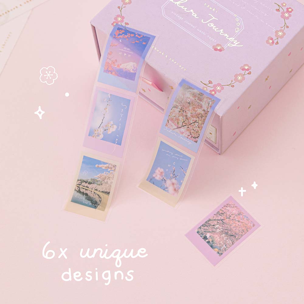 Tsuki 'Sakura Journey' Vintage Journal Washi Tape Set ☾