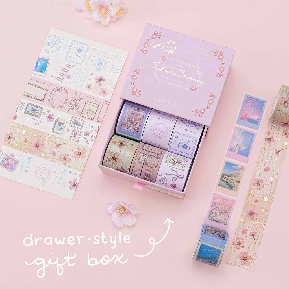 Tsuki 'Sakura Journey' Vintage Journal Washi Tape Set ☾