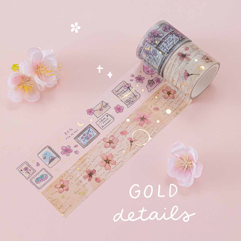 Tsuki 'Sakura Journey' Vintage Journal Washi Tape Set ☾