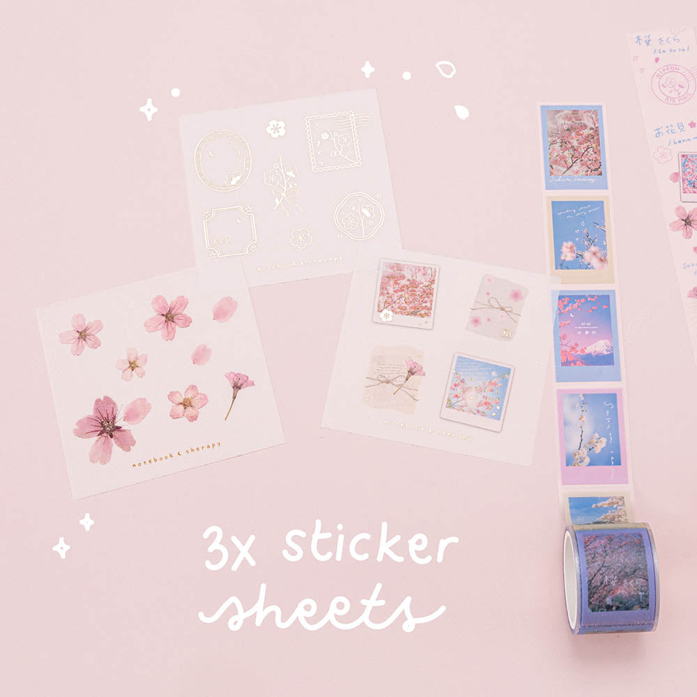 Tsuki 'Sakura Journey' Vintage Journal Washi Tape Set ☾