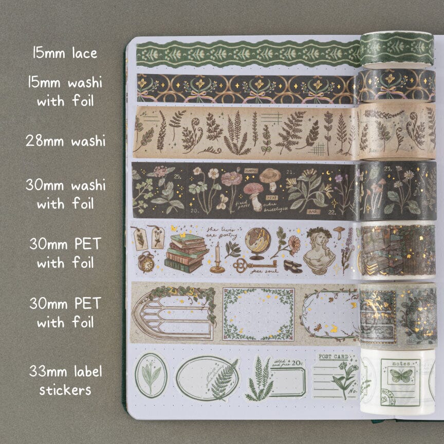 Tsuki 'Whimsical Botanics' Washi Tape Set ☾